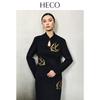 HECO New Chinese Style Embroidered Acetate Long-Sleeve Cheongsam Dress