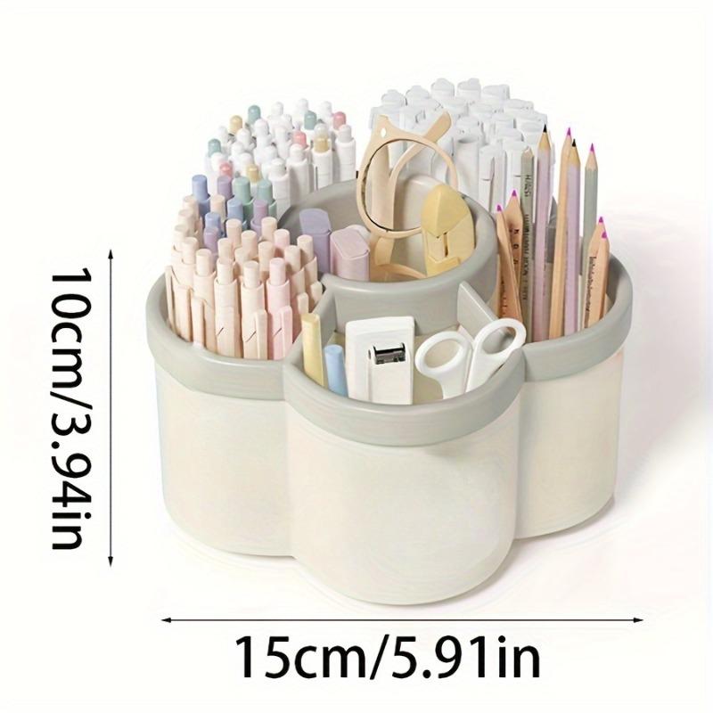 1 ks roztomý rotující držák na pera o 360 stupňů, velkokapacitní multifunkční stolní úložný box na psací potřeby, úložný prostor na psací potřeby