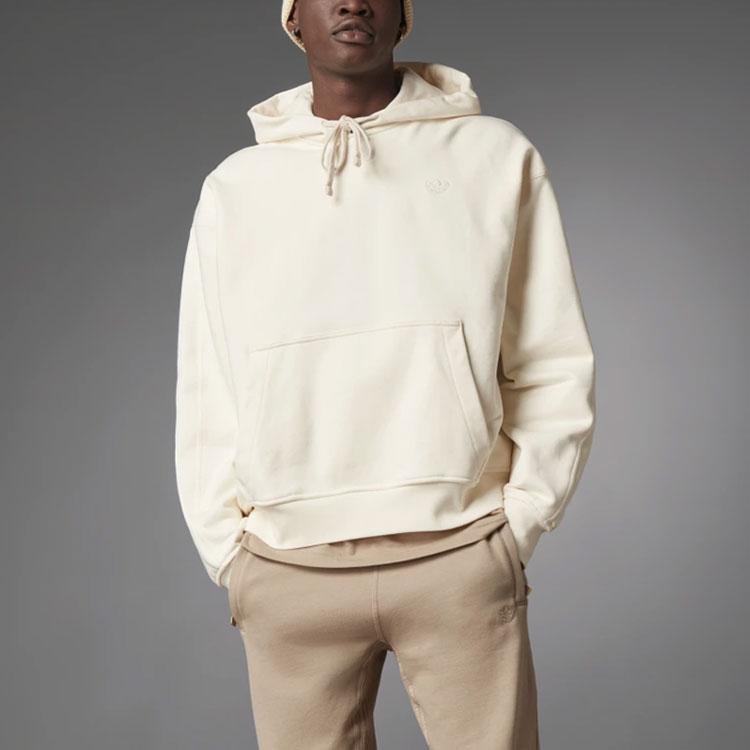 Adidas Originals Trefoil Blue Version Series Cotton Hooded Pullover Sport Sweatshirt Men Sweatshirt White H23138