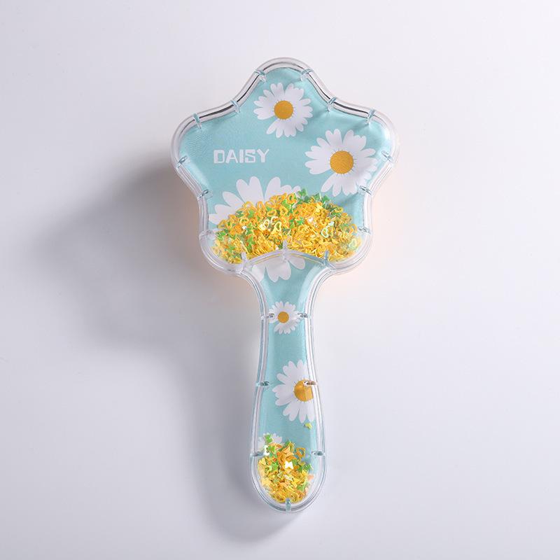 2023 New Cartoon Quicksand Comb with Glitter and Foam Hair Cushion Massage Comb for Cosmetic Styling
