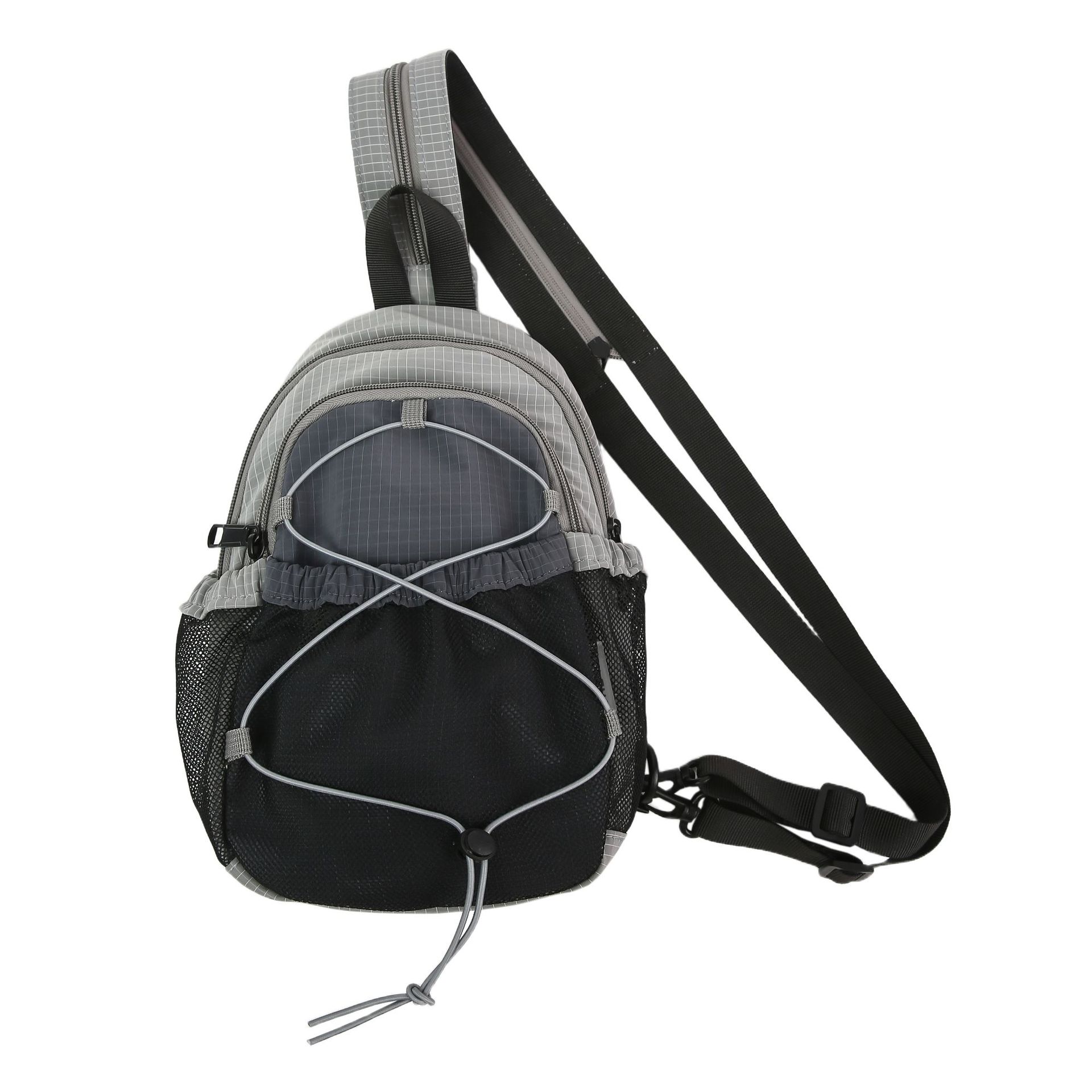 

Multi-kinetic breast bag, shoulder outdoor wind camping, hiking, mountaineering, sports and leisure, men and women of the same style, couple backpac сірий колір