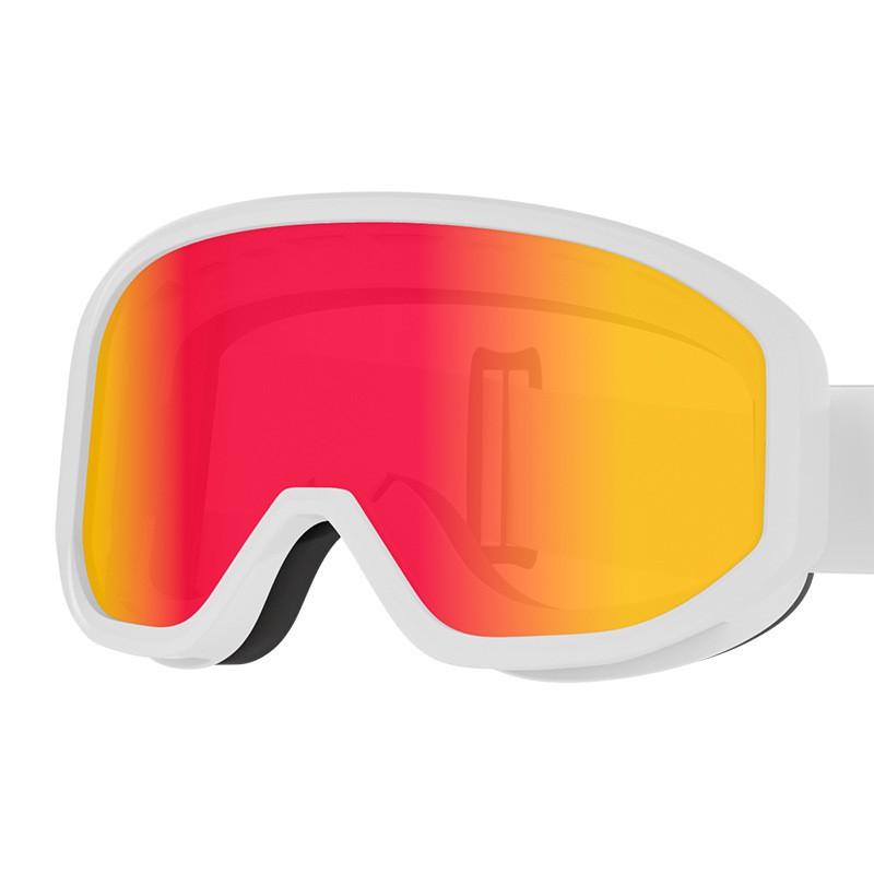 Kids Ski Goggles Double Lens Anti-Fog UV Protection Windproof Snow Sports Eyewear Children White/Red
