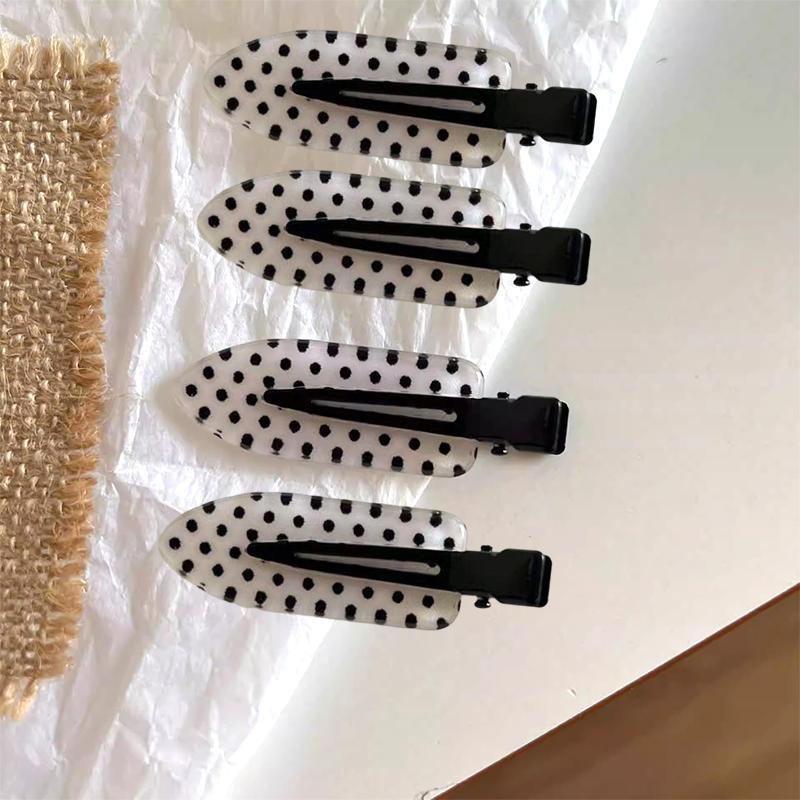 1/ 4pcs Korean Sweet Polka Dot Hair Clips Retro Fahion Hairpins for Women Girls Cute Headdress Outfits Hair Styling Accessories