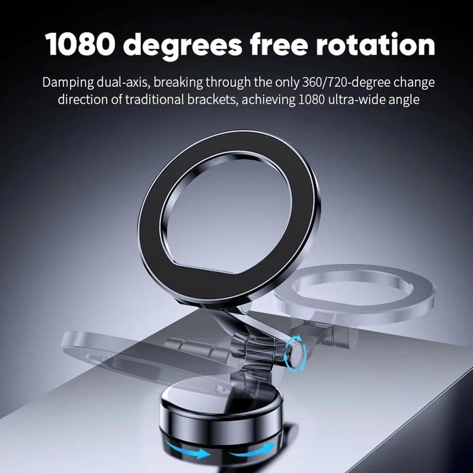 Magnetic Car Phone Holder 360 Degree Rotation Foldable Phone Mount Suction Cup Car Navigation Phone Holder