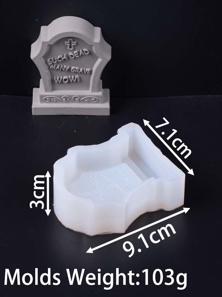 3D Multi Style Relief Cross Tombstone Candle Mold DIY Halloween Skull Soap Silicone Molds Plaster Resin Craft Making Home Decor