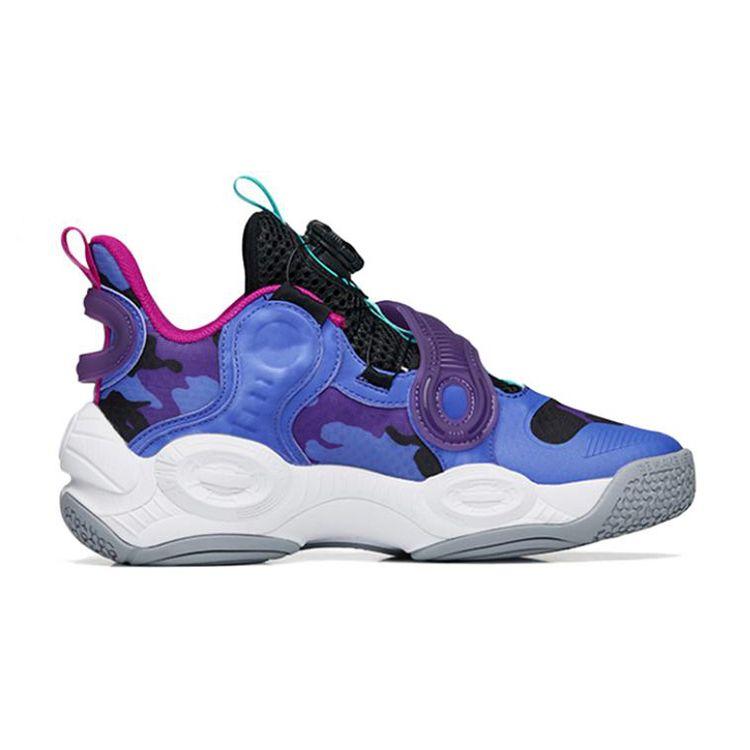 Anta Youth  Shape 2.0 Comfortable Durable Basketball Shoes Kids Sneakers Black Purple 312231115-9