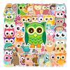 50 Owl Doodle Personalized Cartoon Children's Creative DIY Skateboard Suitcase Stickers Waterproof