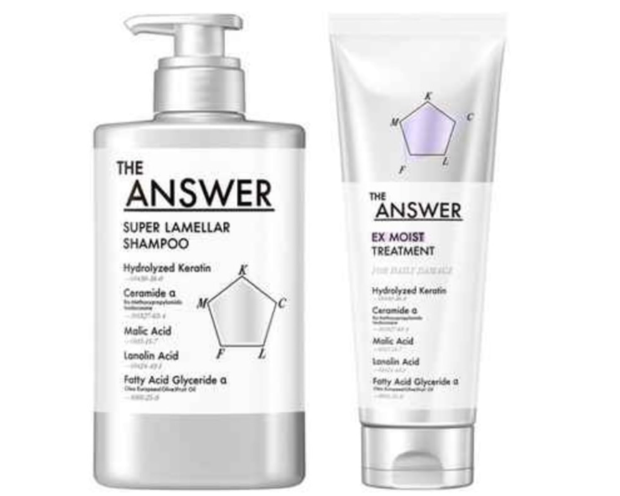 

THE ANSWER Super Lamella Shampoo 400ml + EX Hair Treatment 220g Bergamot & Daphne Scent (EX MOIST SET)
