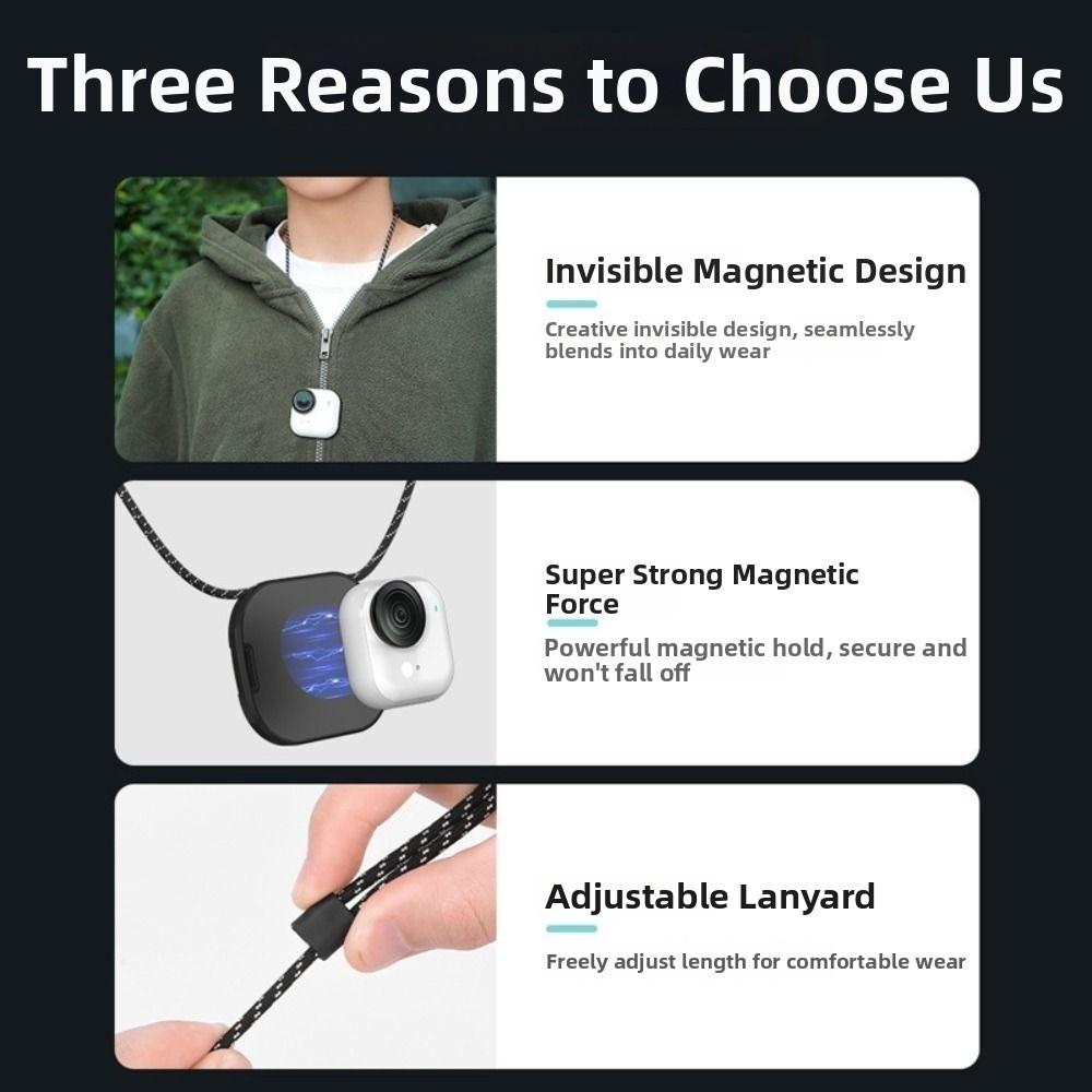 Adjustable Magnetic Neck Mount Suspension Neck Hanging Bracket for Insta360 GO Ultra Vlog Shooting