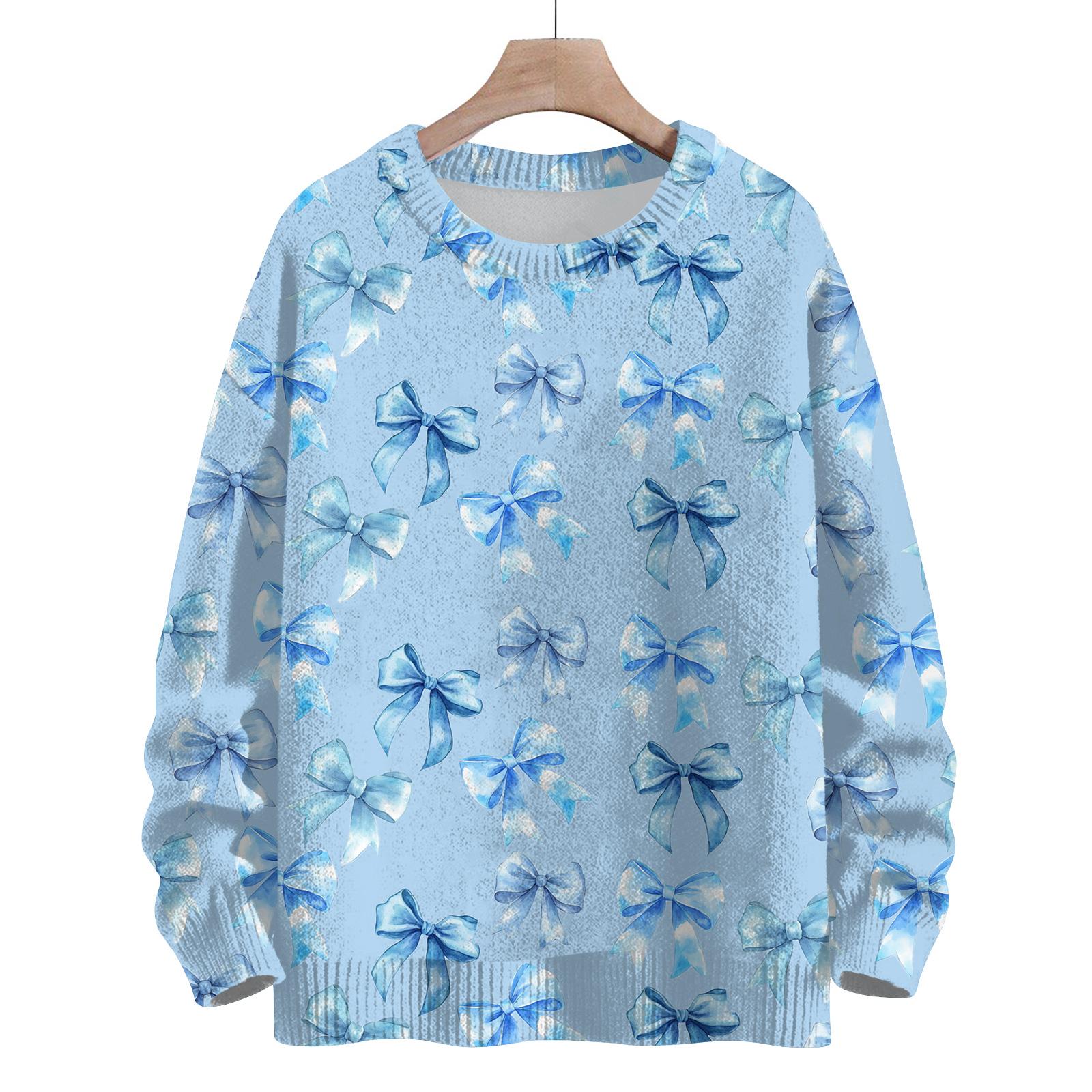 

Женский повседневный свитер из шерсти с длинным рукавом и бантом, осенний, для отпуска, пуловер с длинным рукавом M