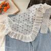 Y2K Streetwear Lace Flower Hair Scarf Embroidered Flower Hollow Out Skirt  Jeans Decoration