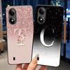 Exclusive Initial Letter With Flower Phone Case For ZTE Blade A33s Soft Silicone Black Case ZTE Blade A33s Anti-scratch Casing