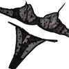 Ny hot-selling flokket hjerteformet dameundertøy ultratynn perspektiv blonder sexy stålring samlende BH