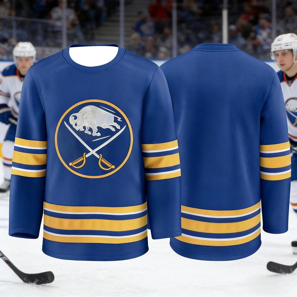 Men's New Ice Hockey Game and Training Jersey, Breathable and Quick-Drying 3D Printed Long Sleeve T-Shirt for Men and Women Kids