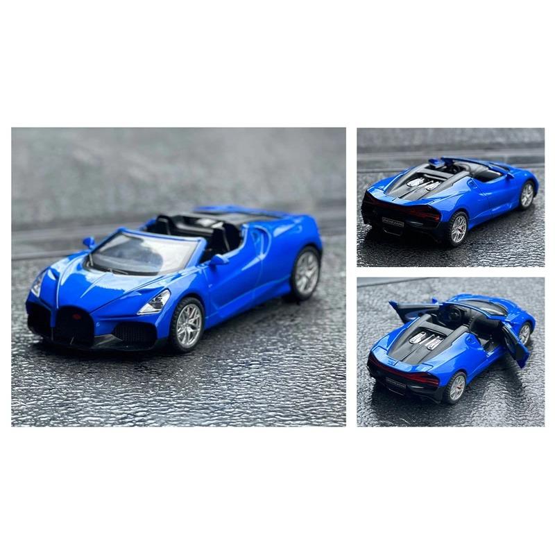 1/32 Bugatti Mistral W16 Alloy Sports Car Model Diecast Metal Toy Racing Car Model Simulation Sound and Light Childrens Toy Gift