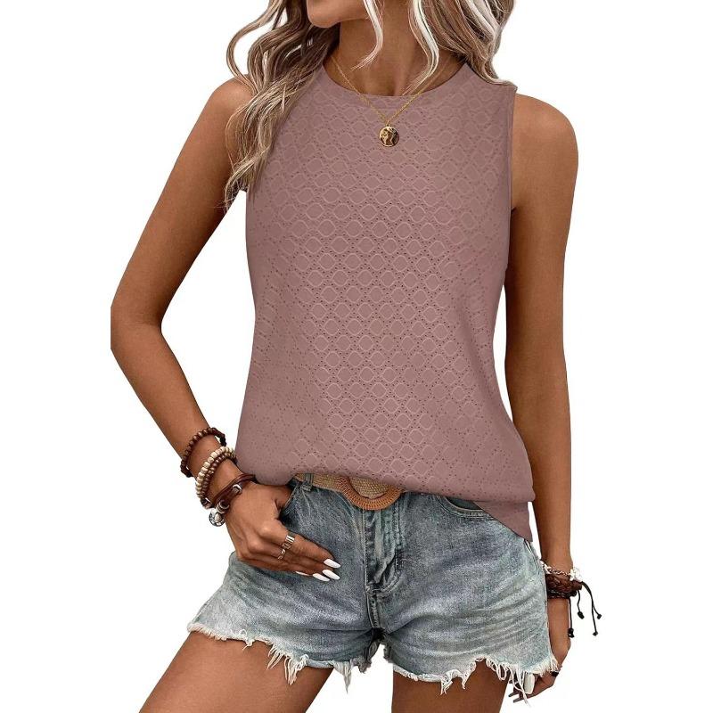 Women's New Spring and Summer Round Neck Printed Vest T-shirt Tops