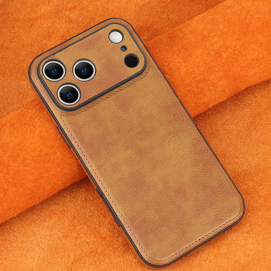Luxury High-end Leather Case for iPhone 17 Pro Max 16 Pro 16e 15 14 Plus 13 12 11 XS XR X 7 8 Lens Protection Mobile Phone Cover
