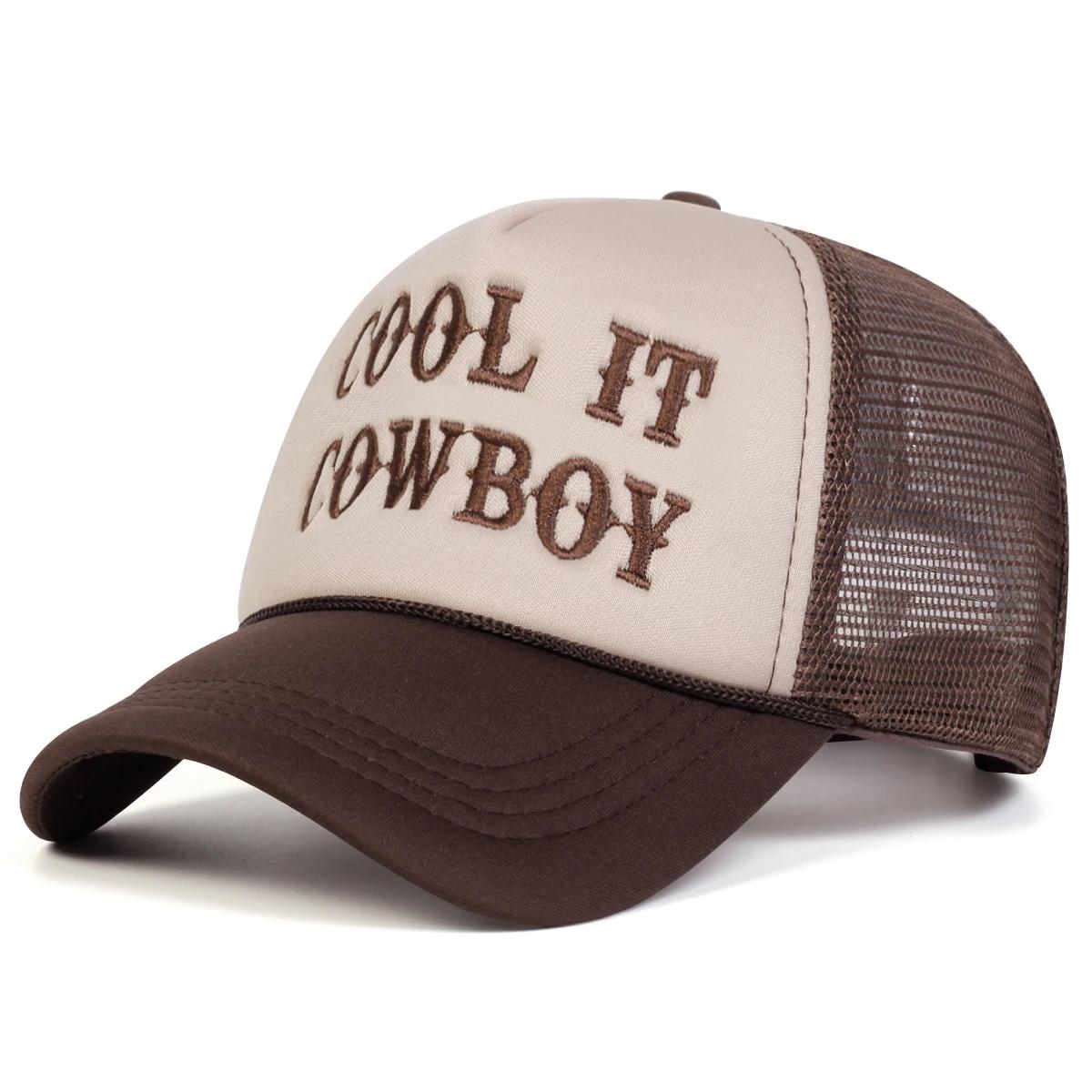 Yiran bag Unisex Coole Cowboy Letter Borduurwerk Baseball Net Caps Lente Herfst Buiten Verstelbaar Casual Hoeden Zonbescherming Hoed Sportpet