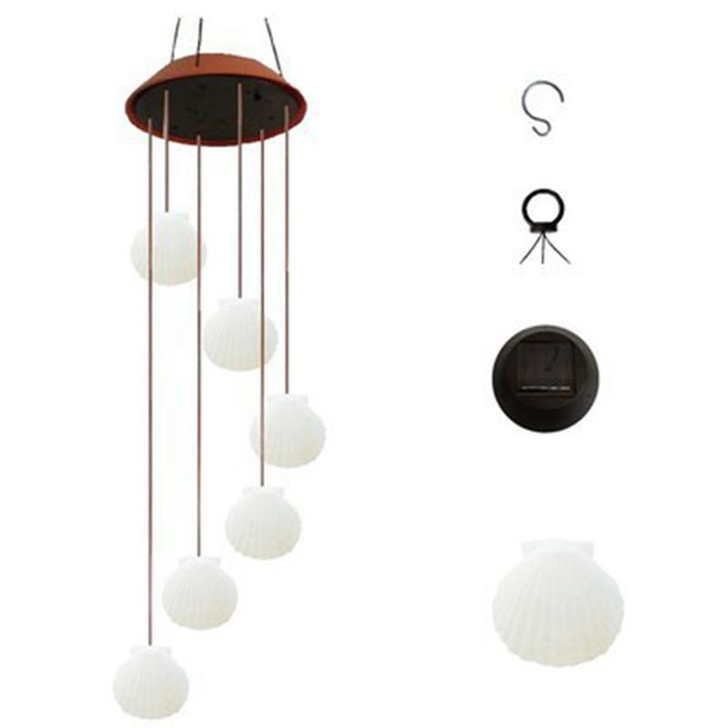 Färgglad Solcellsdriven Vindklocka Kolibri Vattentät Vindklocka Solcellsljus