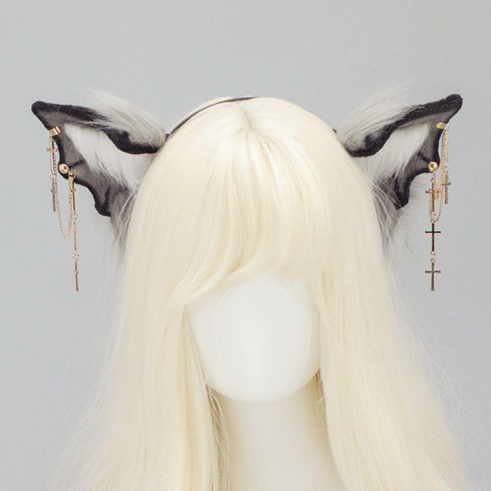 Plush Halloween Headband Bat Cosplay Bat Ear Headband Quirky Halloween Accessory Halloween Party