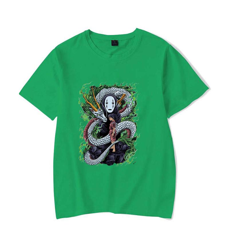 Hot Anime No Face Man Ogino Chihiro Printing T-shirt Women Men Fashion Short Sleeve Street Casual Personality Summer T-shirt