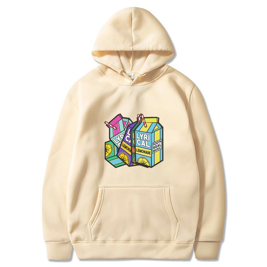 Lyrical Lemonade Lemon-Print Fleece-Lined Hooded Sweatshirt for Men and Women