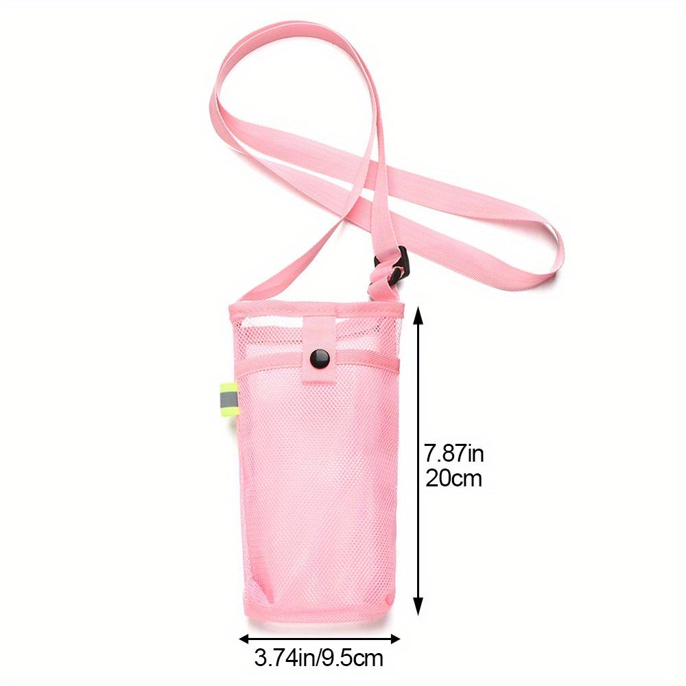 Portable Sport Water Bottle Cover with Strap Cup Sleeve Mesh Cup Pouch Mobile Phone Bag Visible Bag Outdoor Camping Accessories