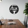 Modern Round Metal Wall Art Abstract Circular Sculpture Geometric Home Decor Minimalist Black Iron Plate Artistic Metal Craft Gift