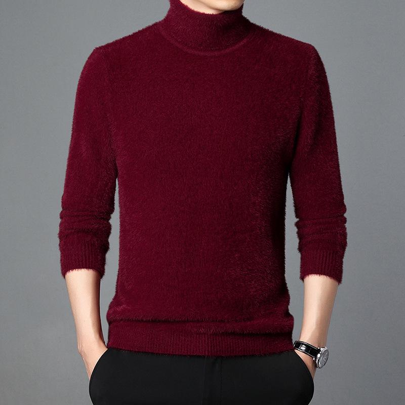 Unisex Mink Velvet Turtleneck Sweater – Winter Warm, Thick Plush Base Layer for Men and Women