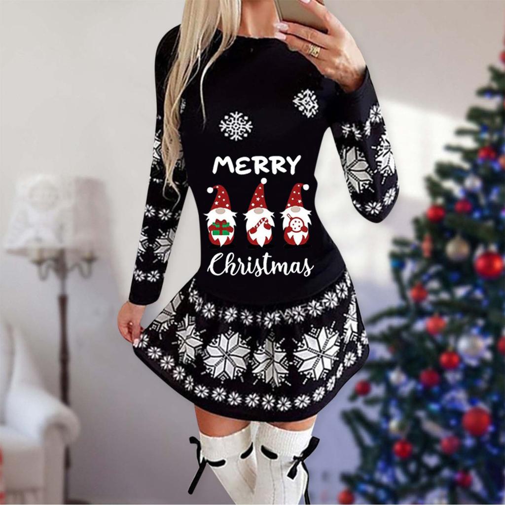 Women's Christmas Printed Dress Base Shirt