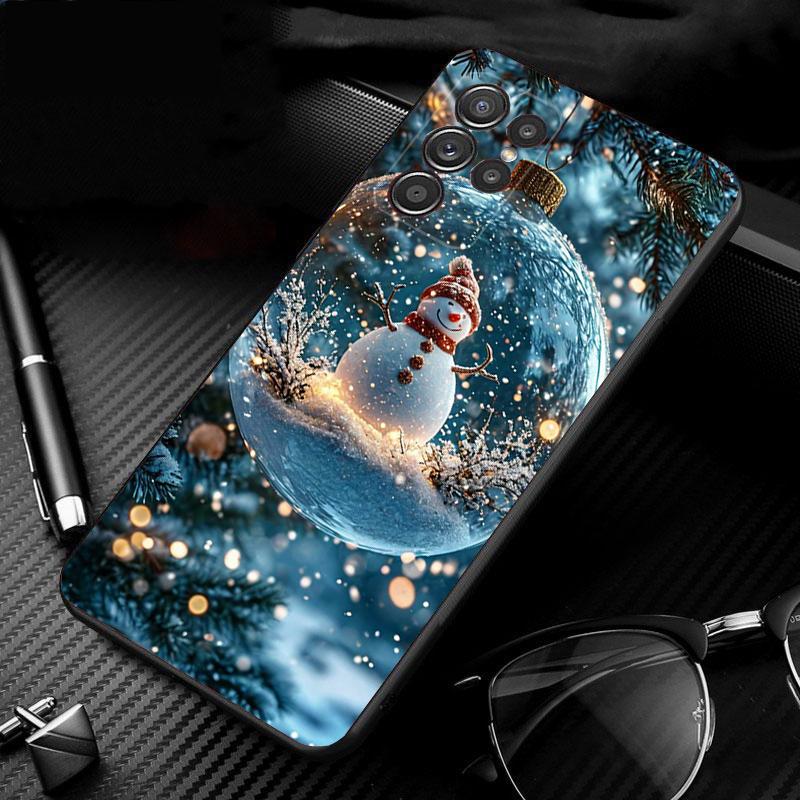 Phone Case For Samsung Galaxy S25 S24 S23 S22 S21 Ultra S24 S23 S22 S21 S25 Plus S24 S25 FE Cute Snowman Christmas