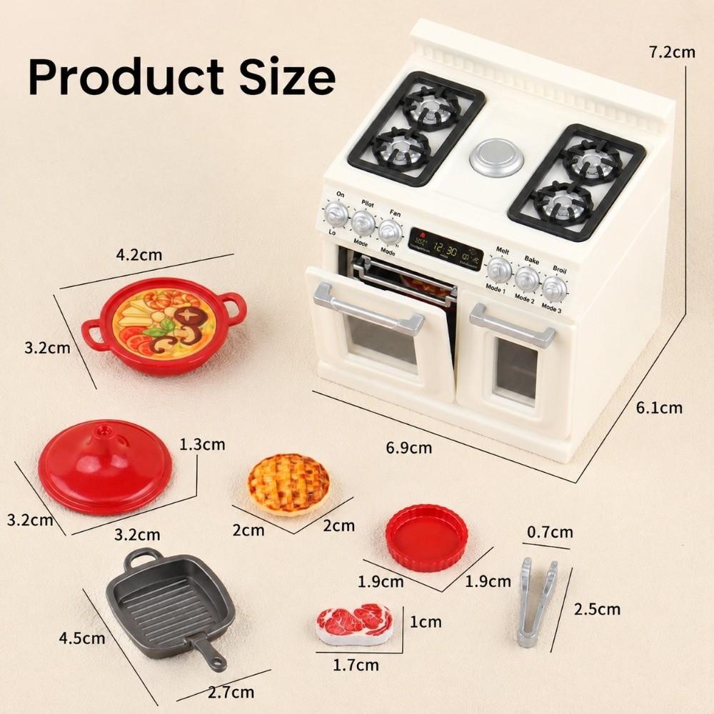 Compact Size Dollhouse Oven Kit Plastic Doll Kitchen Ware Model  Playtime Fun
