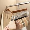 Wood Multi-Function 12 Clips Underwear Clip Wardrobe Clothes Hanger