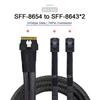 NFHK UltraPort Slimline SAS Slim 8i to Dual 4i Mini SAS HD Cable PCI-E 4.0 SFF-8654 74-pin SFF-8643 PCI-Express