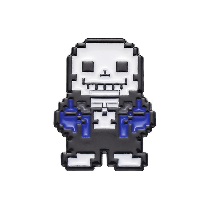 

Mosaic Imaginative Cartoon Skull Brooch Eyecatching Metal Badge Trendy Accessory Everyone For