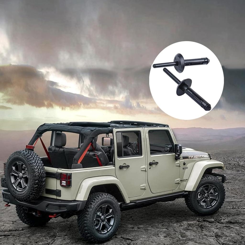 150Pcs Plastic Rivet Clip,Automotive Universal Nylon Pop Rivet Assortment,6 Most Popular Sizes Black Nylon Universal Rivet Kit,Replacement For GM