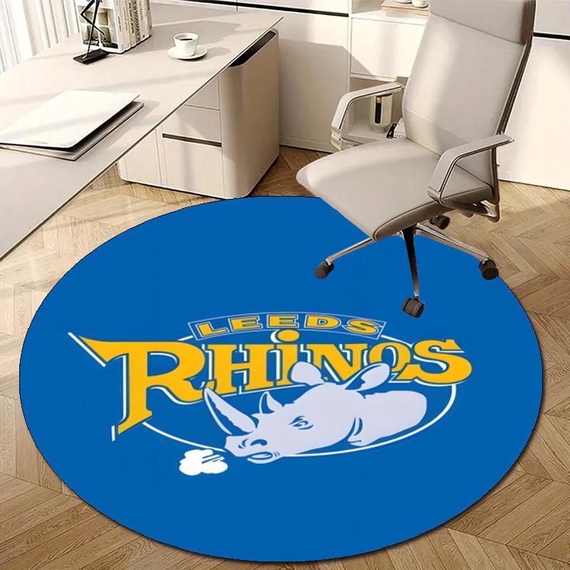 Personalized Leeds Rhinos Round Chair Office Rug - Perfect for Mat, Office Chair & More - Ideal Gift for Birthdays and Holidays