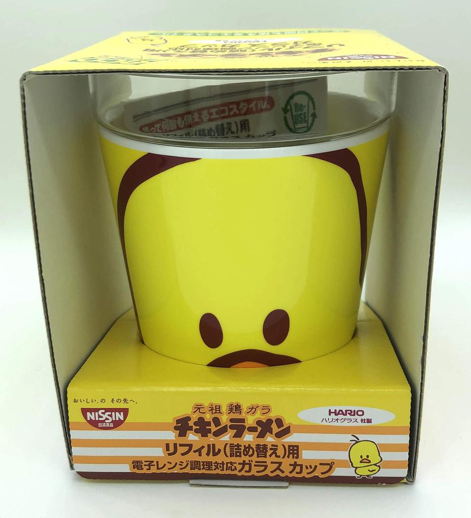 Hario Glass Original Chicken Broth Chicken Ramen Refill Cup, Microwave-Safe