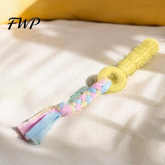 Braided Cotton Rope Dog Toys Spiky Chew Toy with Rope, Pet Molar Stick Toy, Interactive Small Medium for Dogs Teeth Cleaning Stress Relief Training