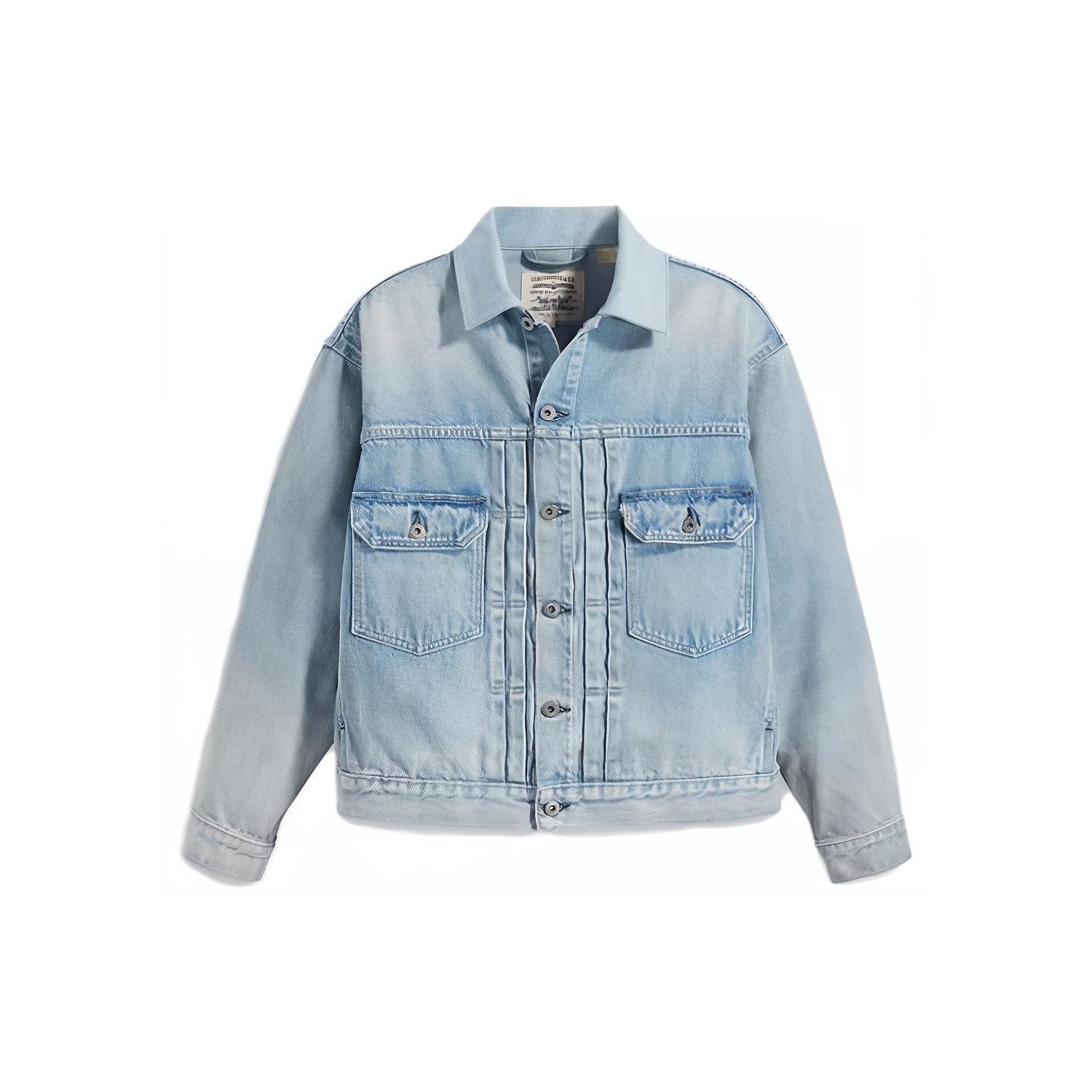 

Levis Однотонная джинсовая куртка на пуговицах с длинным рукавом Мужские куртки Синяя 21261-0026 S