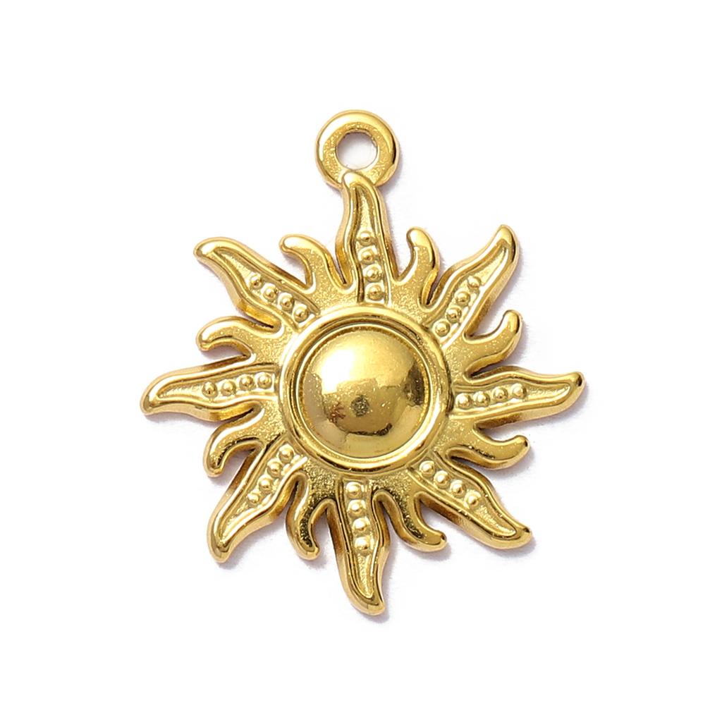 5pcs/Lot Fashion Sun Round Necklace Pendants Stainless Steel Love Heart DIY bracelet Charms Women's Star Moon Jewelry