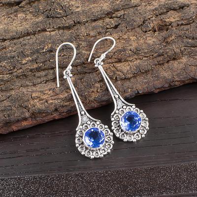 Tanzanite Handmade Gemstone Earrings, 925 Solid Sterling Silver Earrings Antique Jewelry, Earrings For Engagement Gift