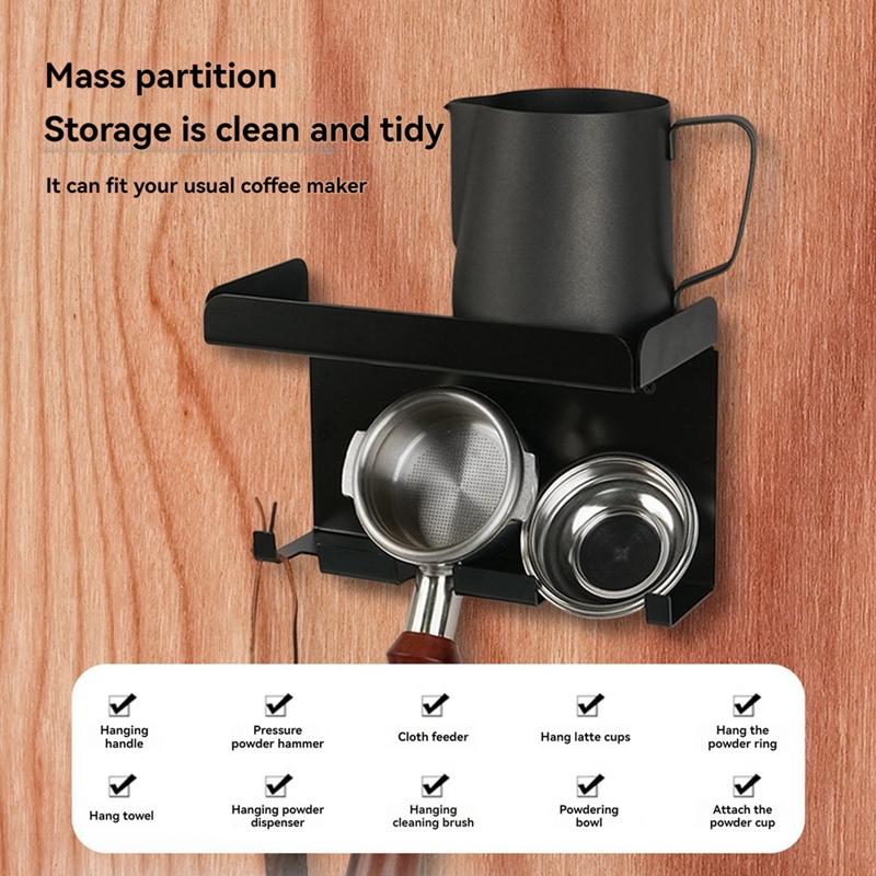 Bar Coffee Utensil Storage Rack, Coffee Handle Multifunctional Storage Rack, Powder Hammer, Powder Distributor Storage-T02C