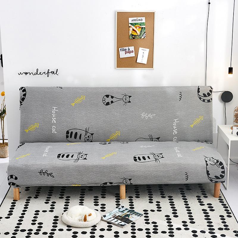 Armless Sofa Cover, Fully Enclosed Integrated Sofa Cover, Foldable Sofa Bed Cover, Fabric, Double and Triple Bed, Dust-proof