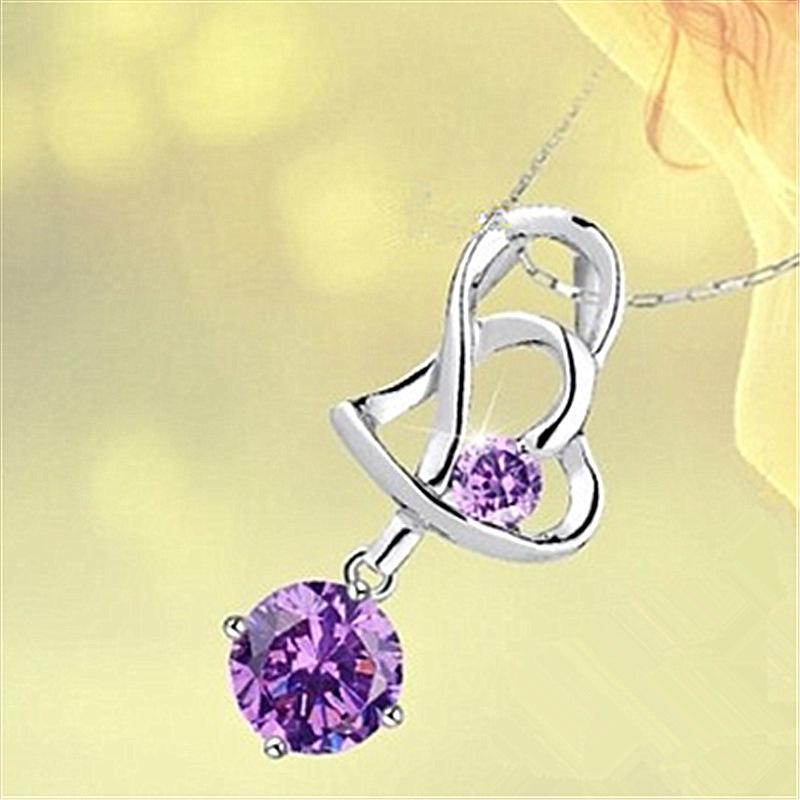 Korean Heart-to-Heart Double Pendant Necklace - Stylish and Popular Charm Design