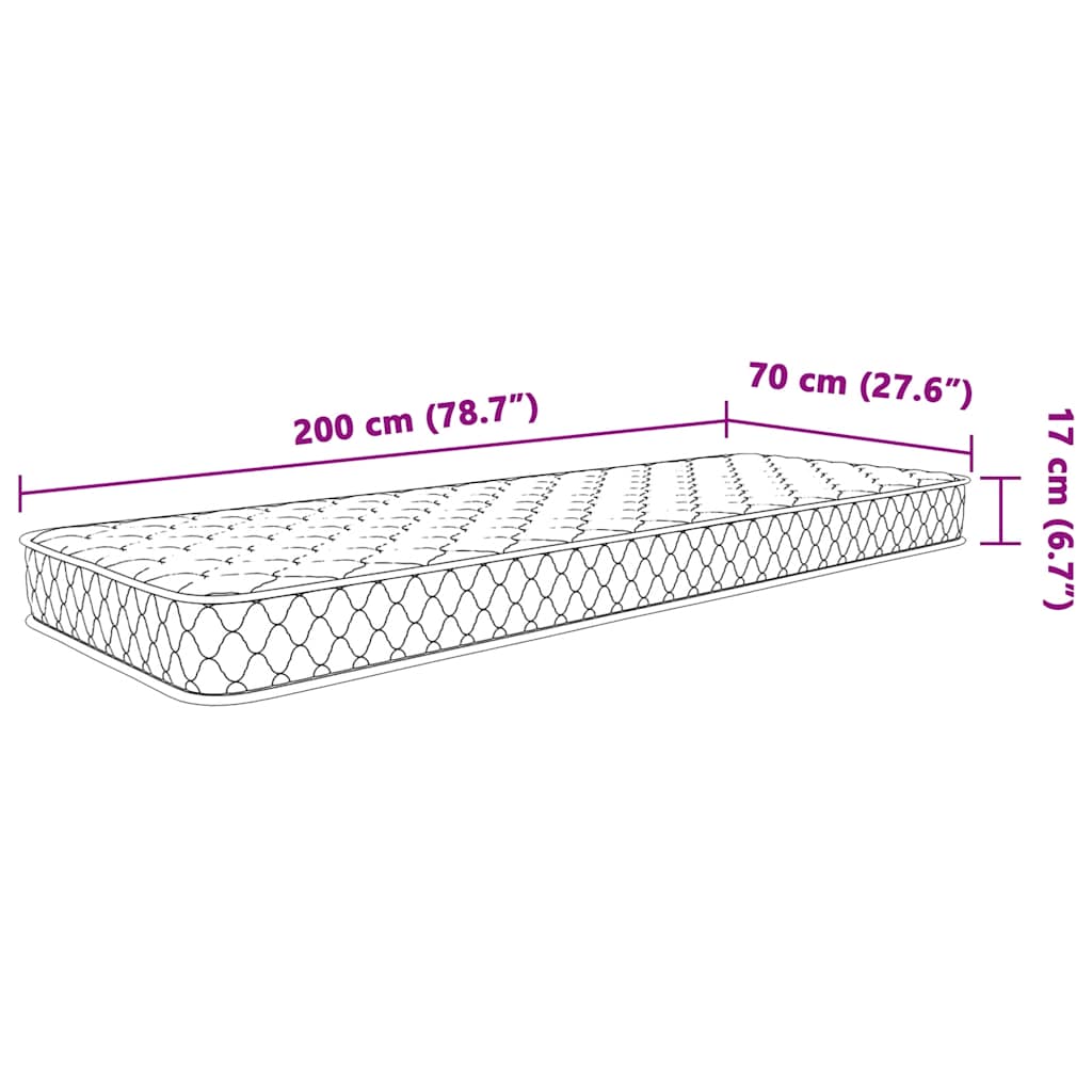 vidaXL Memory Foam Mattress 70 x 200 x 17 cm Soft White
