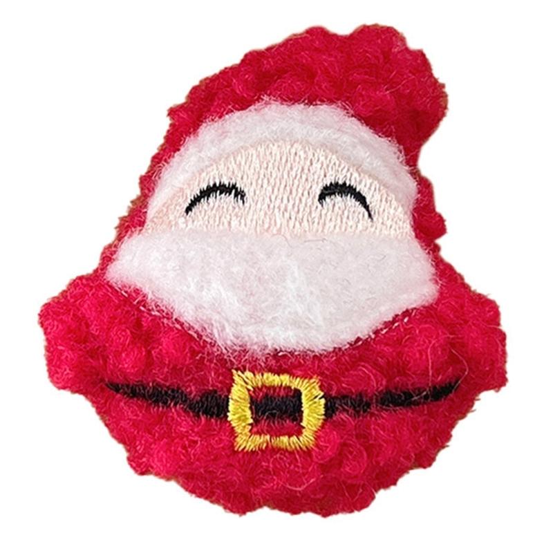 Lovely Christmas Theme Brooch for Adult Children Festival Clothes Decorative Plush Pin for Seasonal Festival Party Props