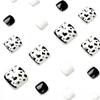 Summer Black and White Leopard Print Foot Nail Piece Fake Nail Nail Piece Nail Piece Nail Piece Wearable Nail Piece Nails