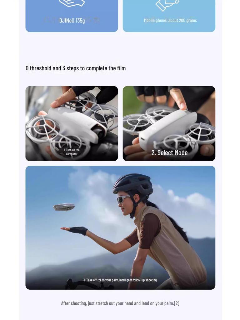 DJI Neo 4K Handheld Drone for Daily Vlogs, HD Aerial Photography, Camping, Travel & AI Intelligence