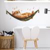 Creative Hammock Cat Wall Sticker Self-Adhesive Removable for Bedroom Living Room Entryway Background Home Decor